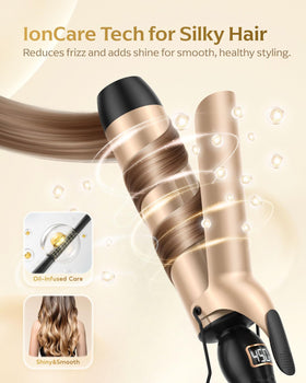 Mooqlizz dual voltage curling iron for global travel and reliable styling anywhere