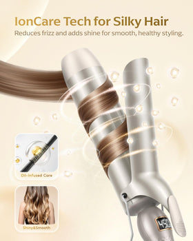 Mooqlizz curling iron dual voltage enables travel worldwide.