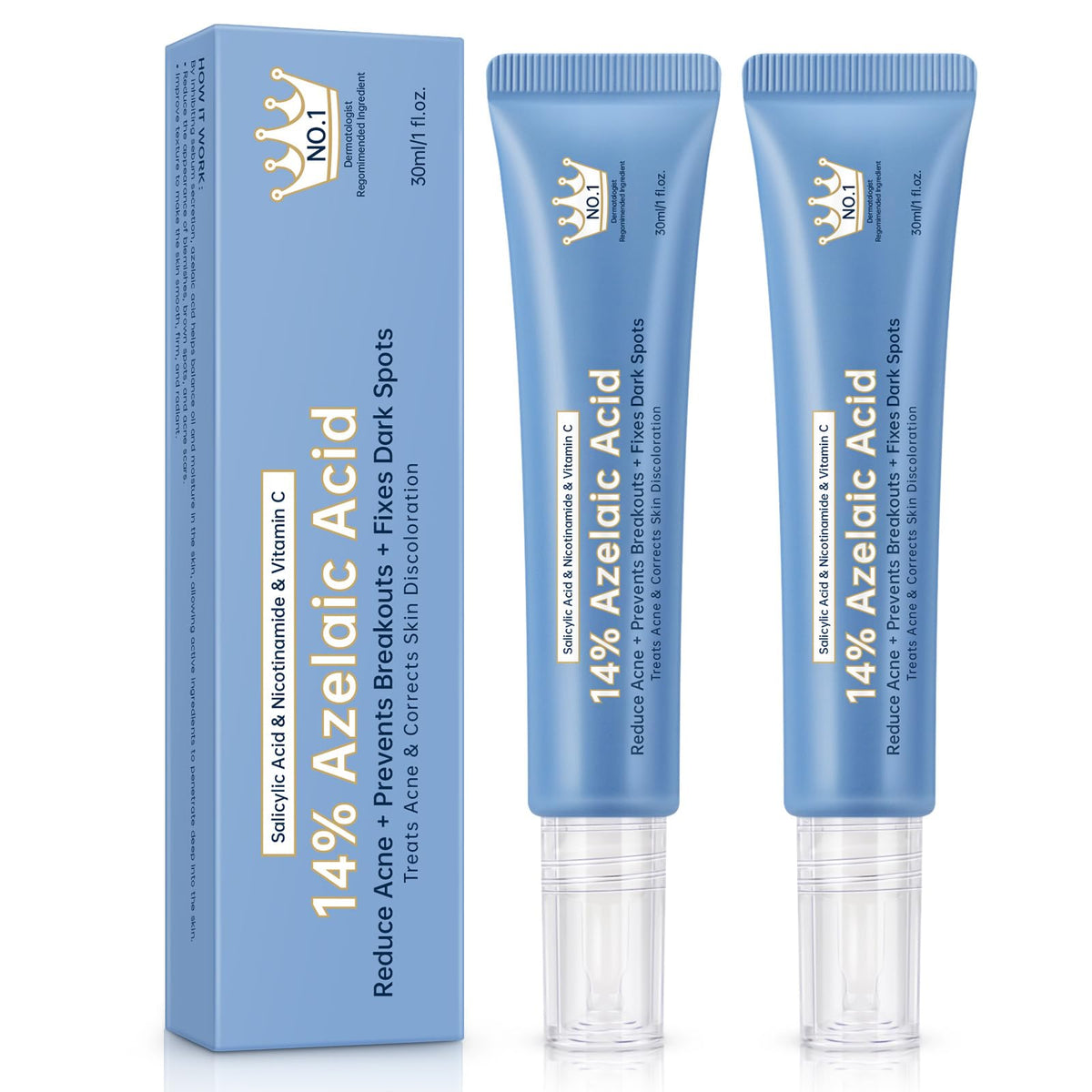 Mopayzer Azelaic Acid 14% cream bottle shows redness relief potential