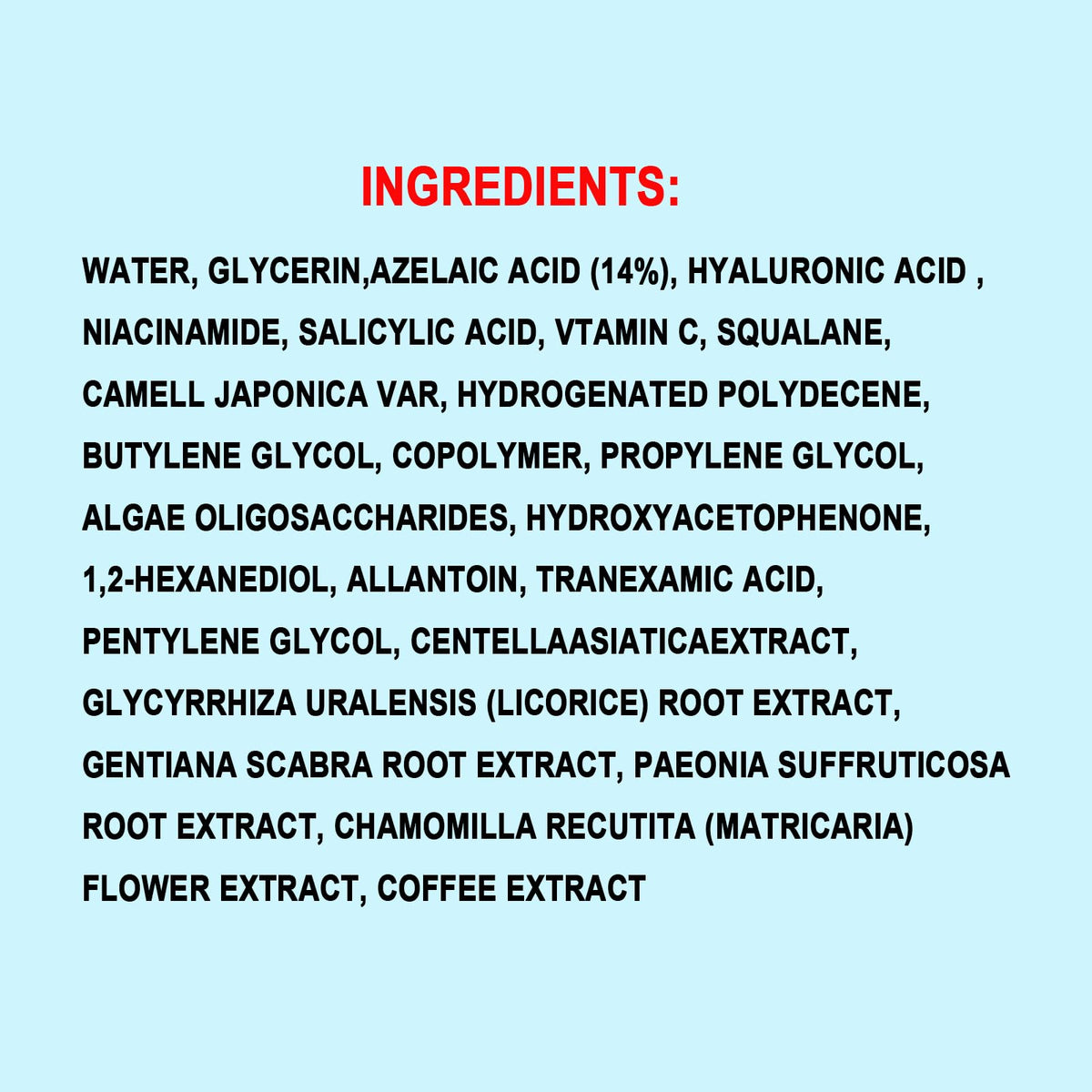 Mopayzer Azelaic Acid 14% cream packaging and ingredients list