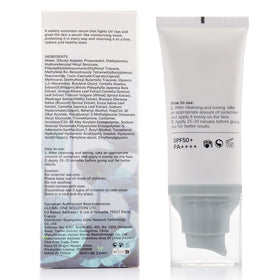 Mopayzer Centella Sunscreen SPF 50 packaging display for skincare routine