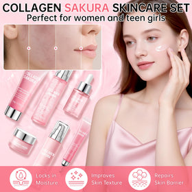 Mopayzer Collagen Sakura toner bottle balances skin and tightens pores after cleansing.