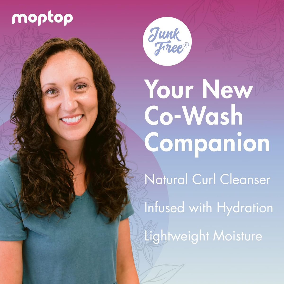 Close-up foamy lather shows gentle cleansing for curly textures.