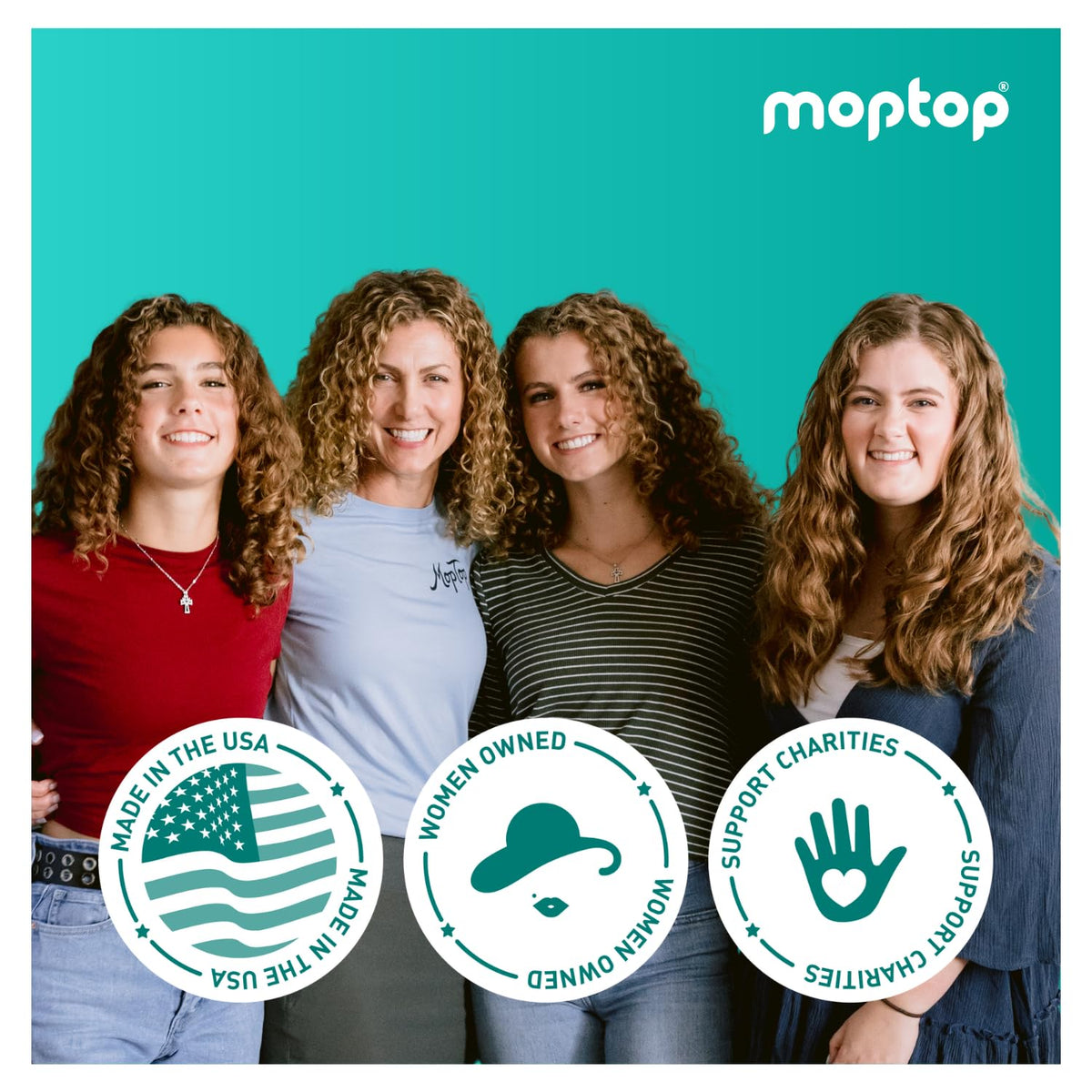 MopTop Curl Cream label emphasizes junk-free ingredients for healthy curls