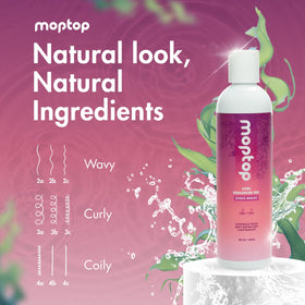 Close-up of MopTop gel texture showing shine and smoothness on curls