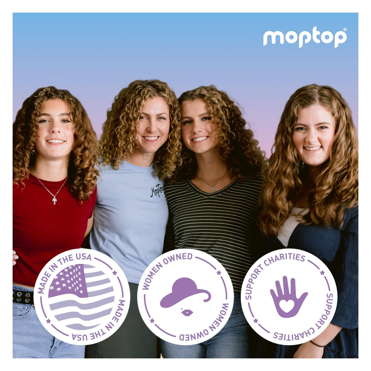 MopTop Leave-In Conditioner packaging scene with clean formula.