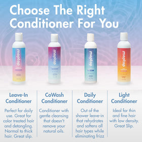 MopTop Leave-In Conditioner applied on wet hair with comb-through.