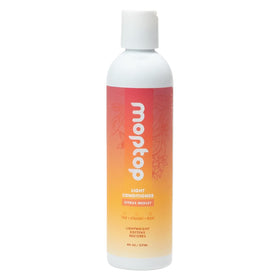 MopTop Light Conditioner bottle pour showing lightweight moisture for fine hair