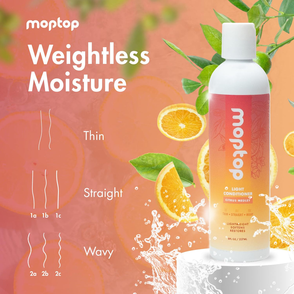 Applying MopTop Light Conditioner to wet hair for frizz control