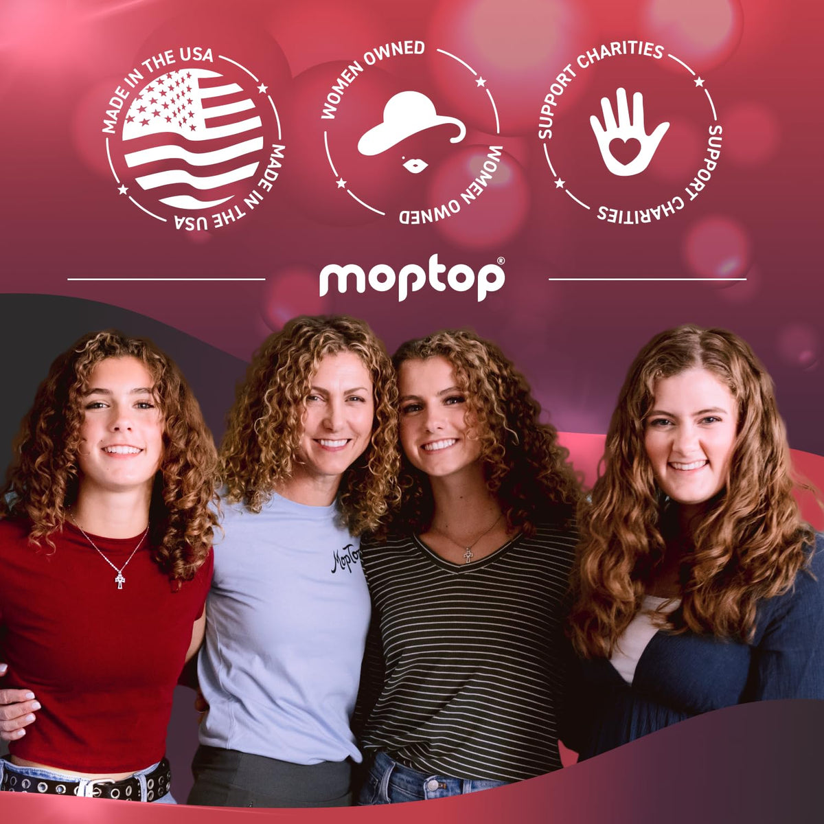 MopTop Citrus Medley air-dry-hair image hints at simple, low-heat styling