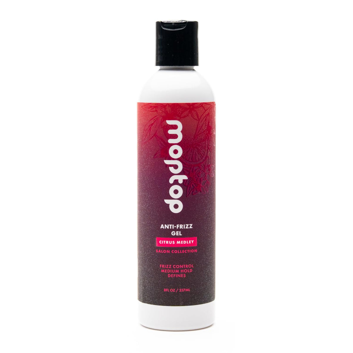 MopTop Citrus Medley bottle shows frizz-control gel for defined curls