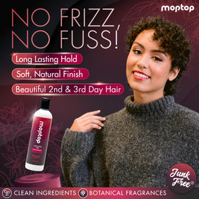MopTop Citrus Medley dispenser demonstrates even application for curl definition