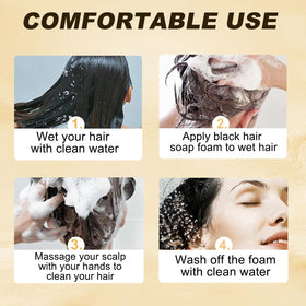 MoraZoge Gray Hair Reverse Bar Soap nourishes scalp with ginseng and charcoal.