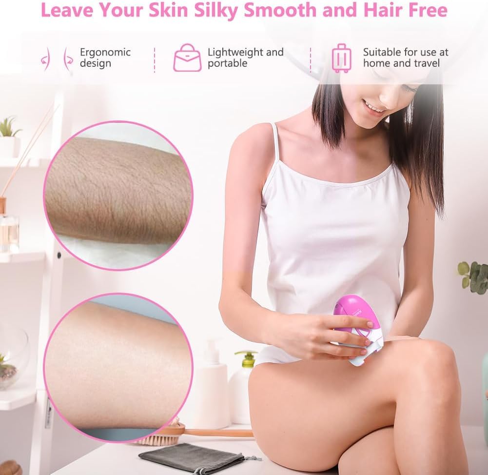Morbex Green Epilator compact design fits in hand for quick touch-ups.