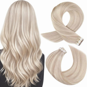 Moresoo Blonde tape-in extension 20in P18/613 for natural, seamless length.