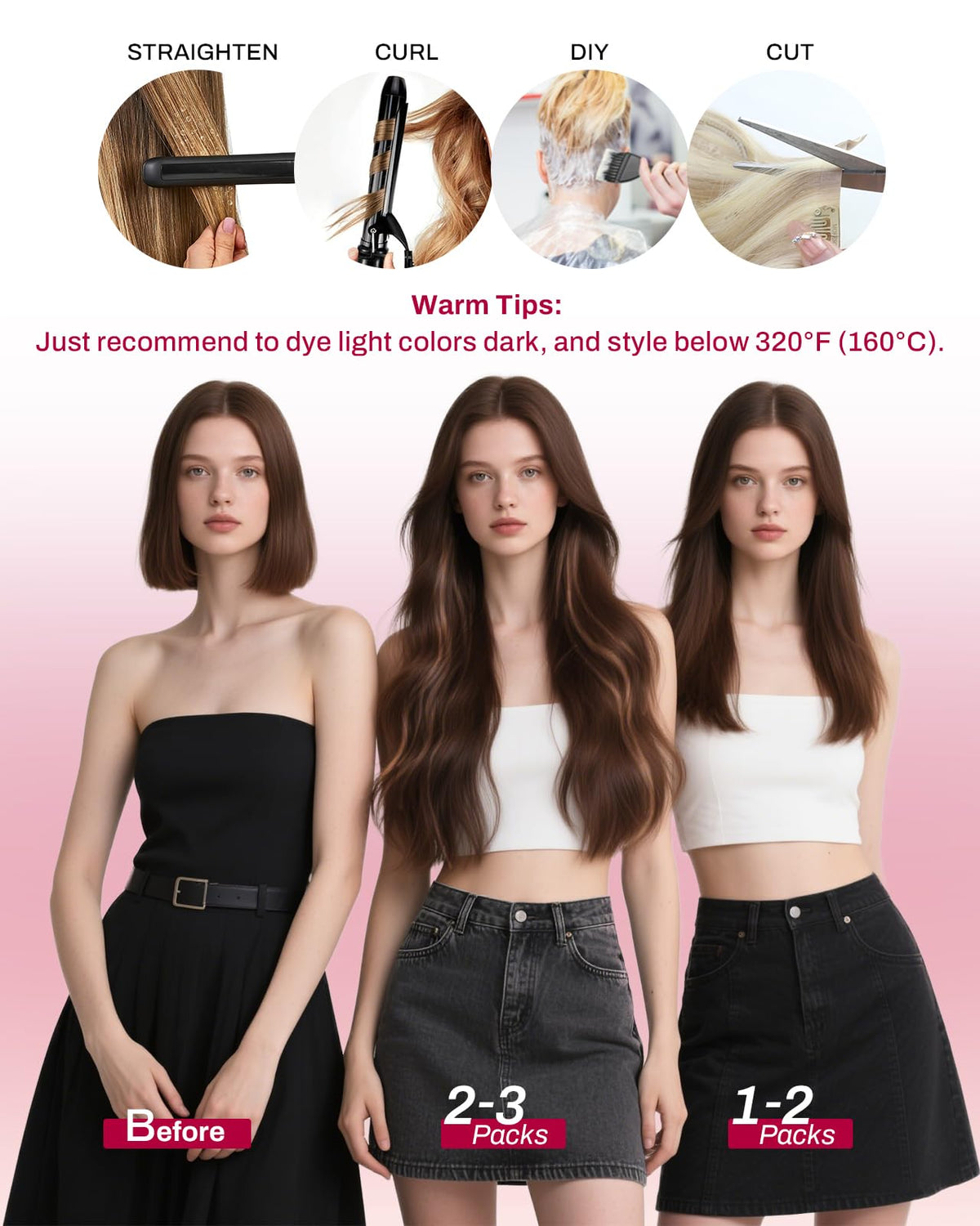 Moresoo breathable weft construction keeps hair comfortable during extended use.