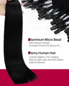 Moresoo microlink system showing secure attachment and tidy tips.