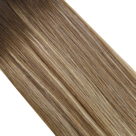 Moresoo model wearing balayage extensions shows natural movement and volume.