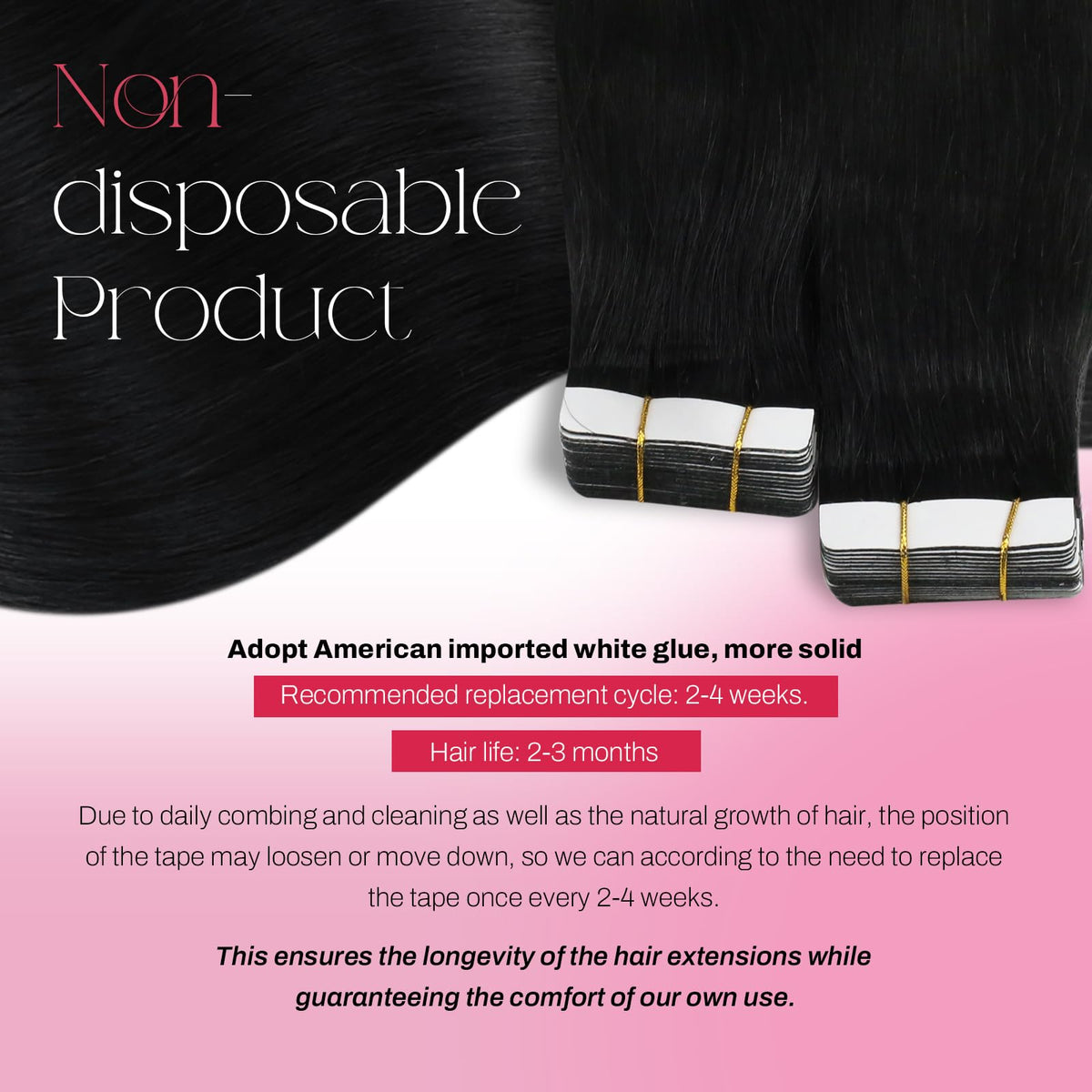 Moresoo Remy hair close-up with aligned cuticles