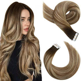 Moresoo tape-in extensions in ombre balayage blend naturally for added length