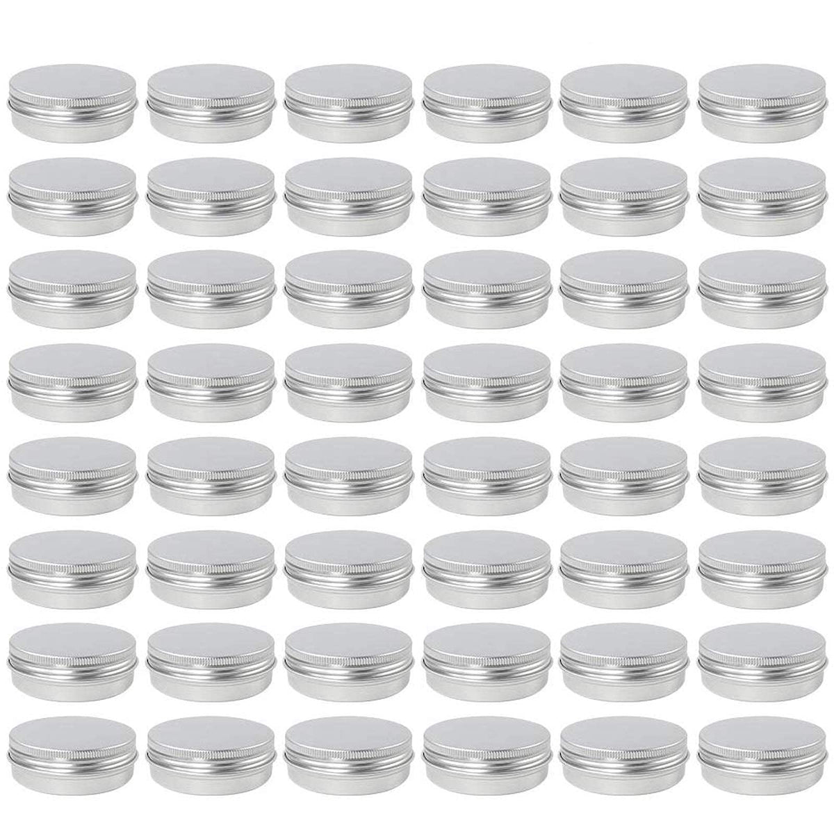 Moretoes 48-pack metal tin lids closeup for organized, leak-free storage.