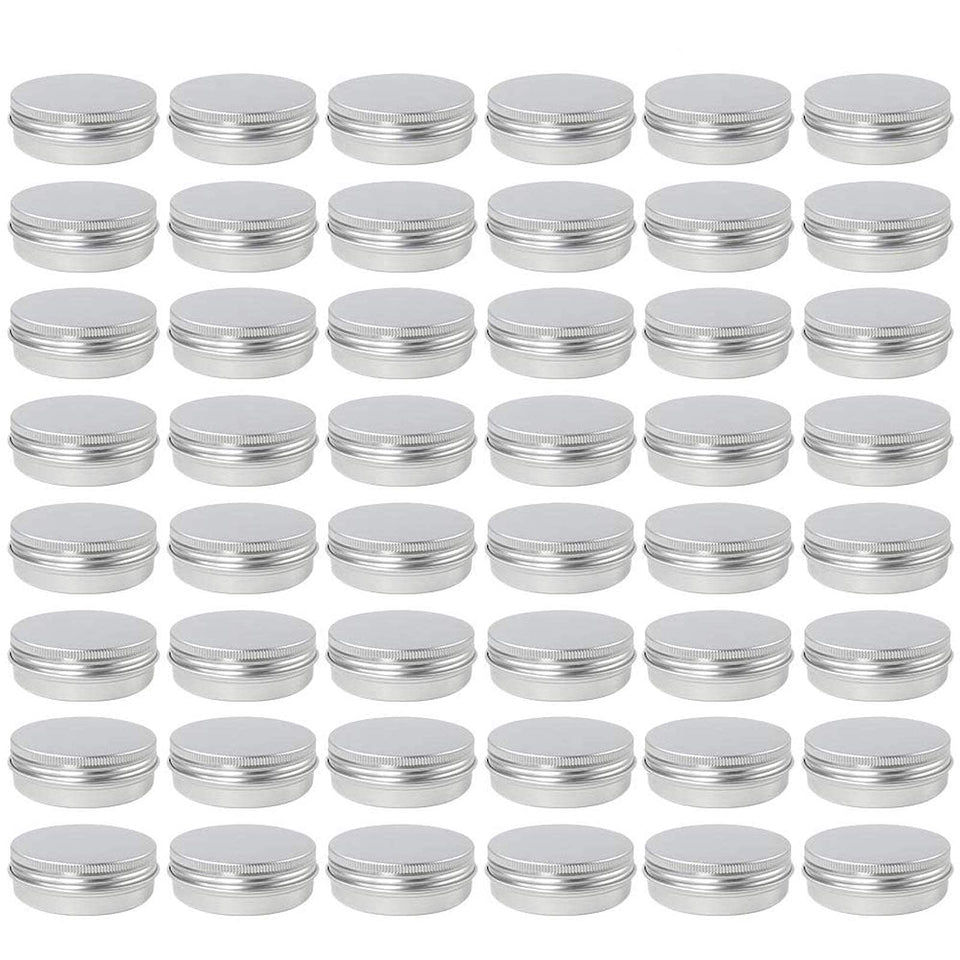 Moretoes 48-pack metal tin lids closeup for organized, leak-free storage.