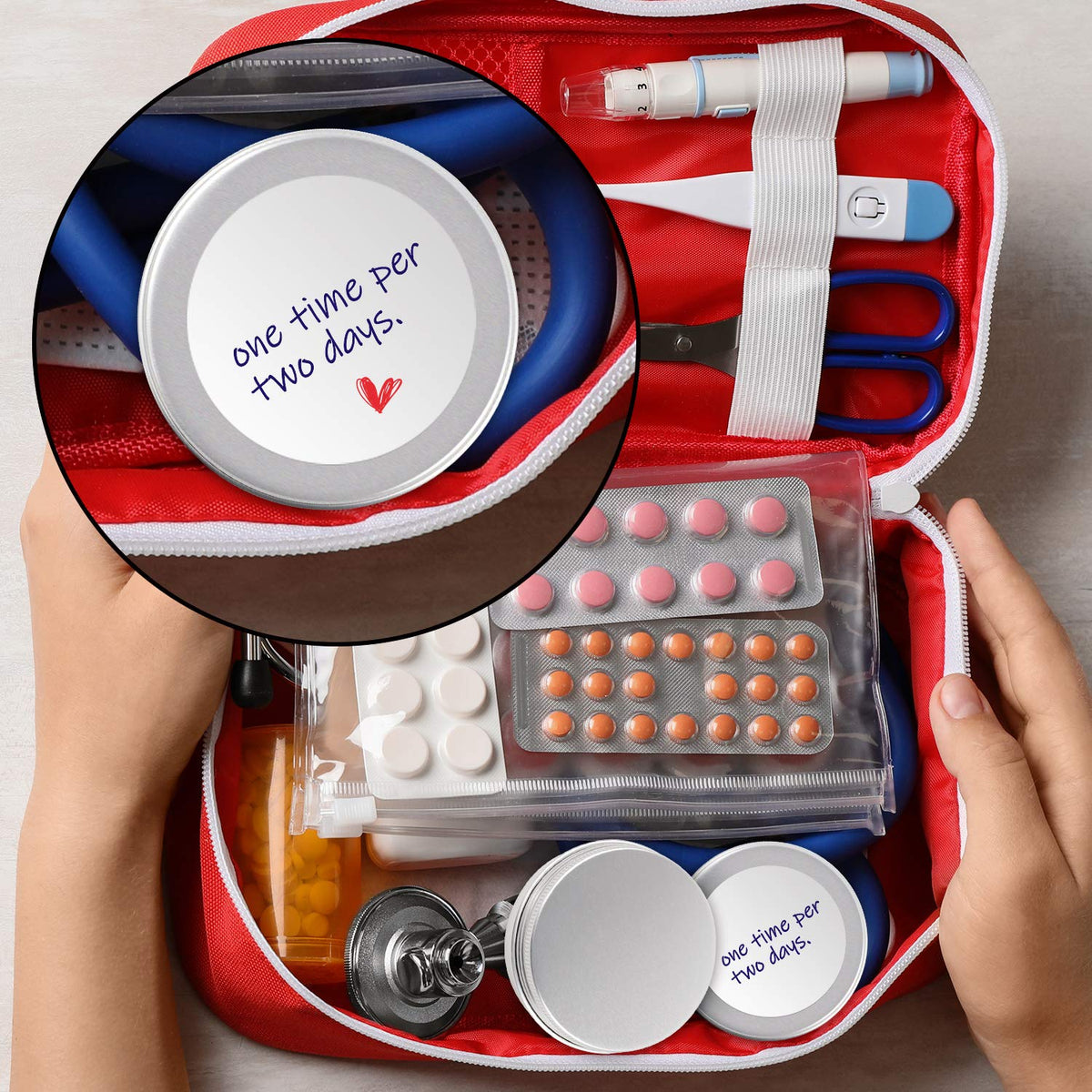 Moretoes portable compact tin storage for on-the-go organization.