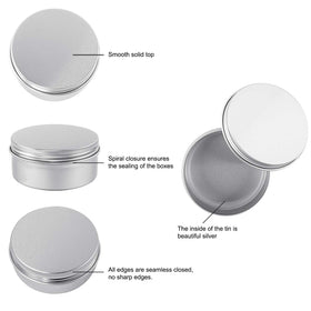 Moretoes round tins with diameter 2.9in and height 1.4in, compact for DIY projects.