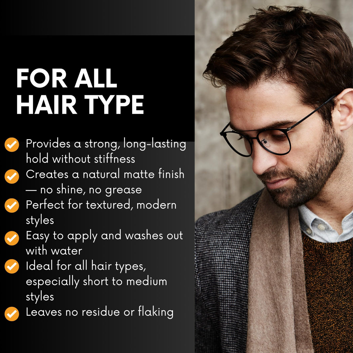 Applying Morfose Wax shows long-lasting control through busy days.