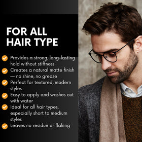 Applying Morfose Wax shows long-lasting control through busy days.