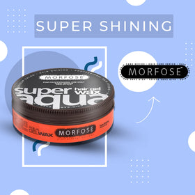 Styled Morfose gel wax hair with flyaway control and defined shape.