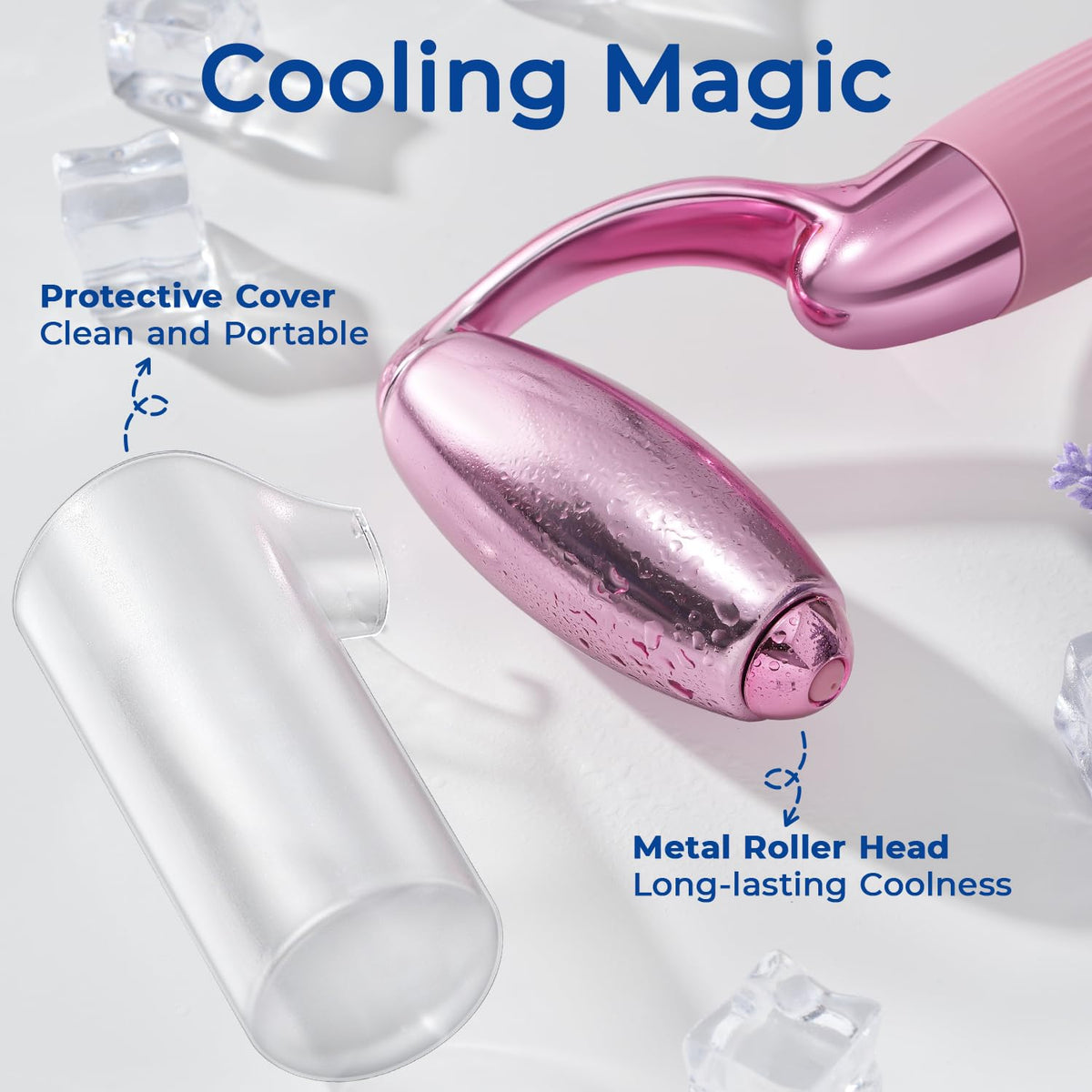 MORGLES Ice Roller targeting eyes to ease tension and redness