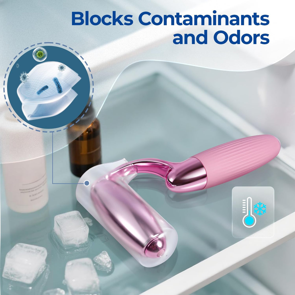 MORGLES Ice Roller with detachable cover for travel and storage