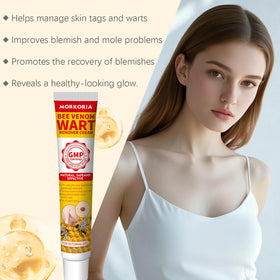 MORKORIA Wart Remover cream on body skin demonstrates versatile usage options for warts.
