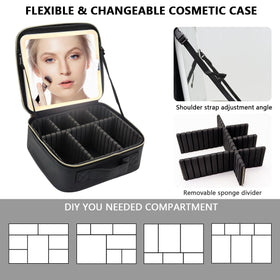 MORMID LED mirror on bag with stand for easy table placement
