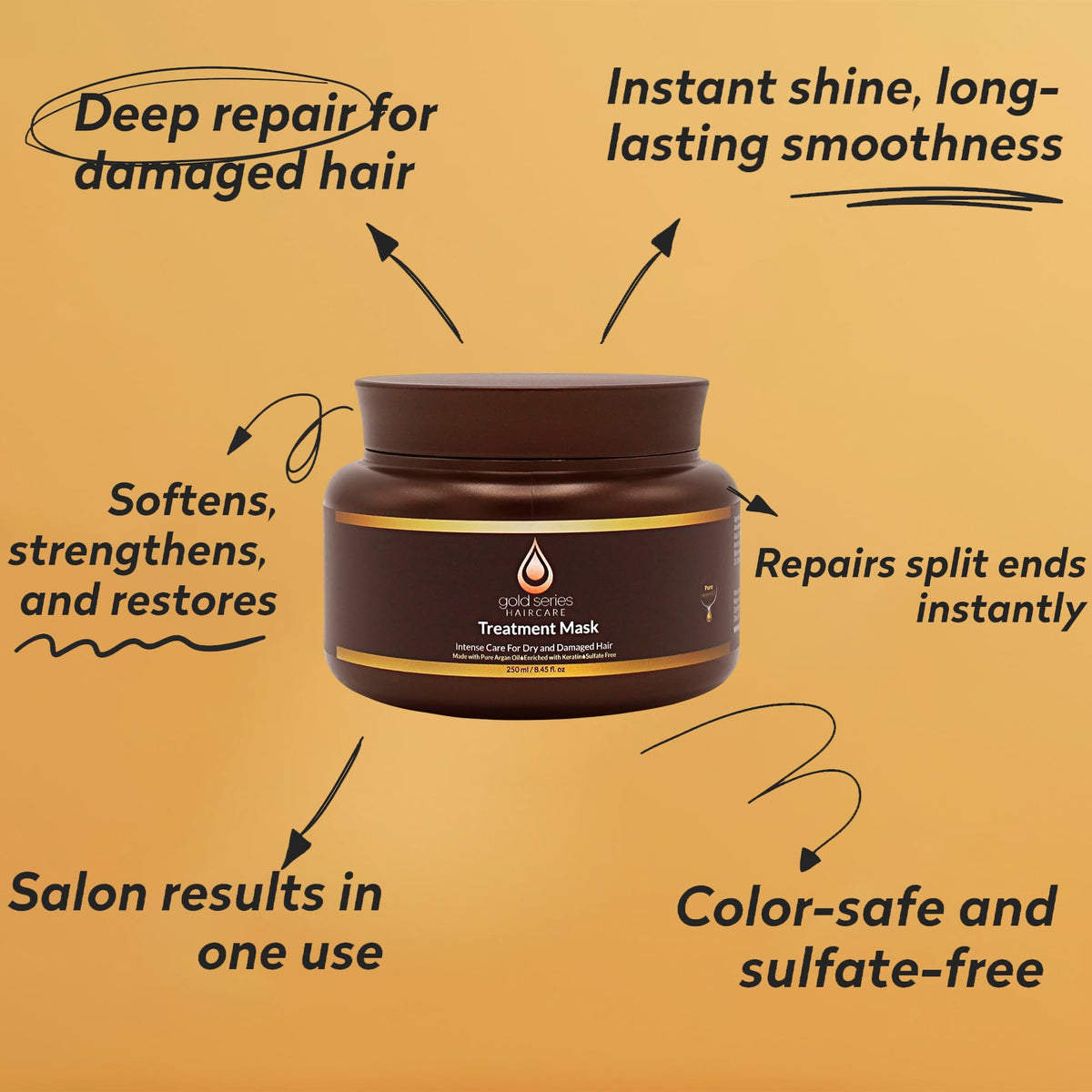 Moroccan Gold Series sulfate-free formulation emphasizes cruelty-free and paraben-free approach.