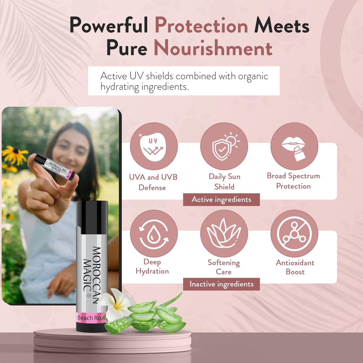 Moroccan Magic Rose lip balm gentle, nourishing daily care