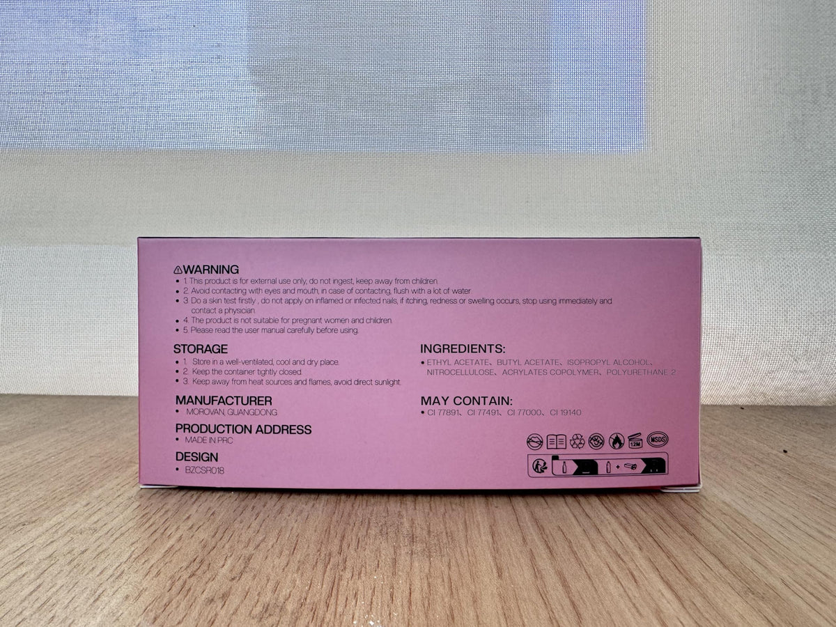Brush and bottle in use showing easy Morovan application and smooth strokes