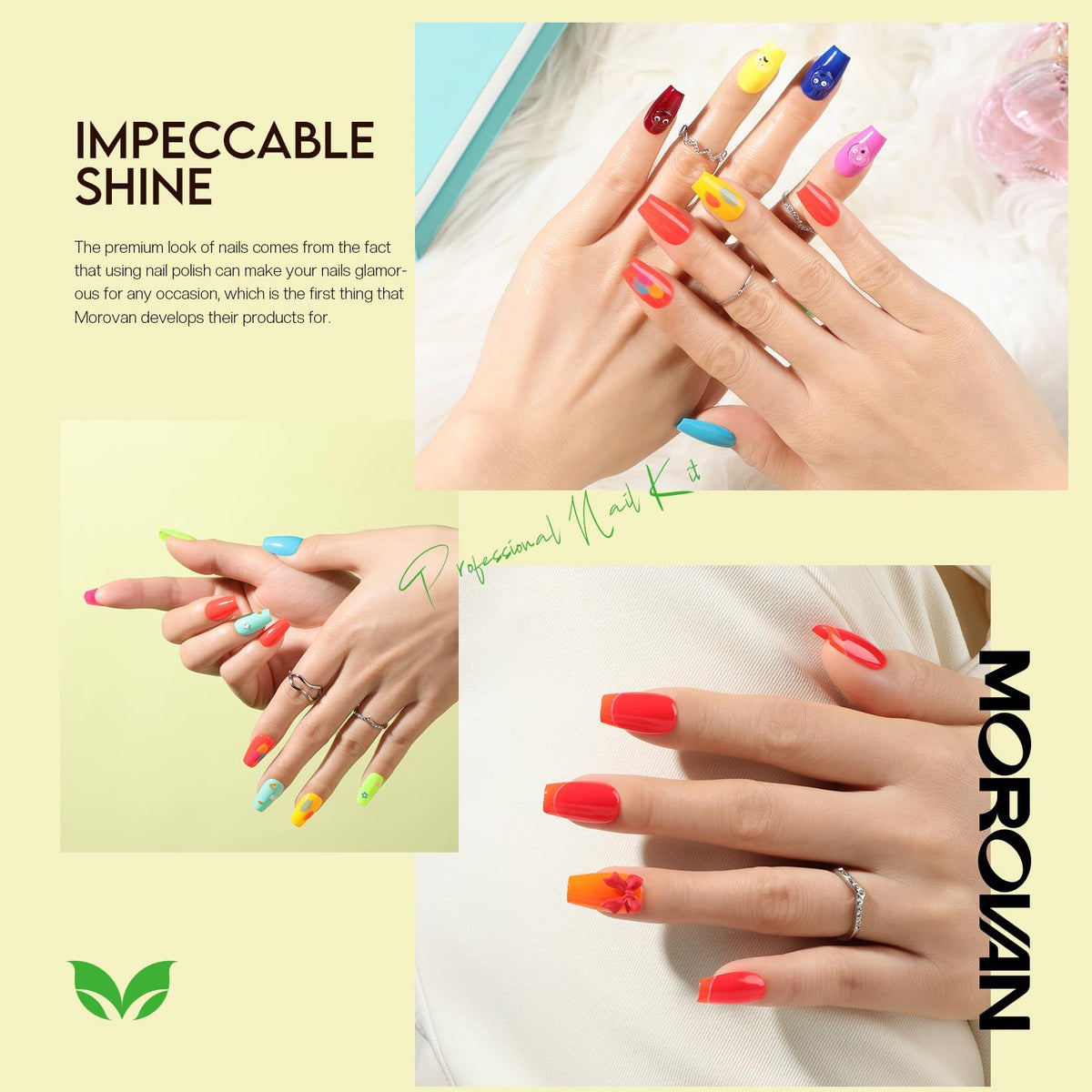 Gift-ready Morovan neon nail polish set arranged as a stylish gift