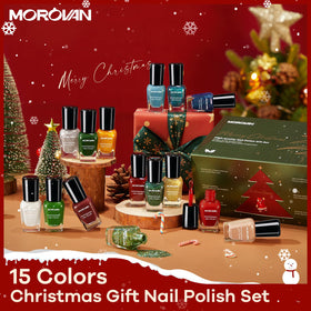 Morovan long-lasting Christmas glitter nail polish resists chipping during celebrations.
