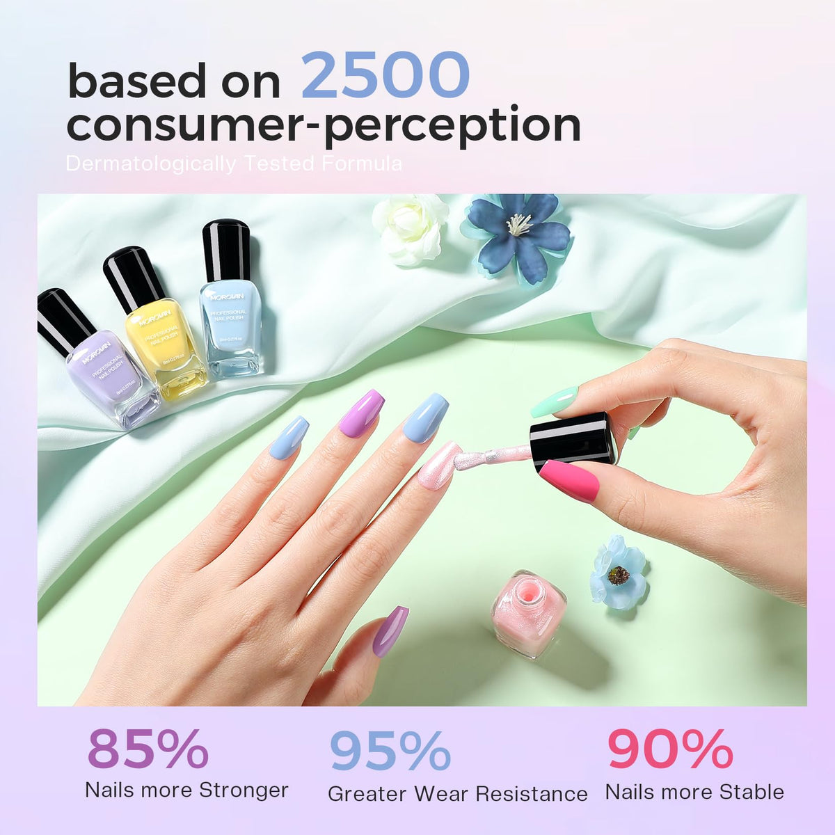 Morovan pastel nail set collection spread emphasizes versatile spring to summer color stories