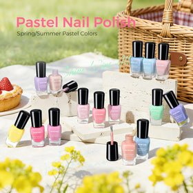 Morovan pastel palette closeup highlights macaron colors for soft manicure ideas