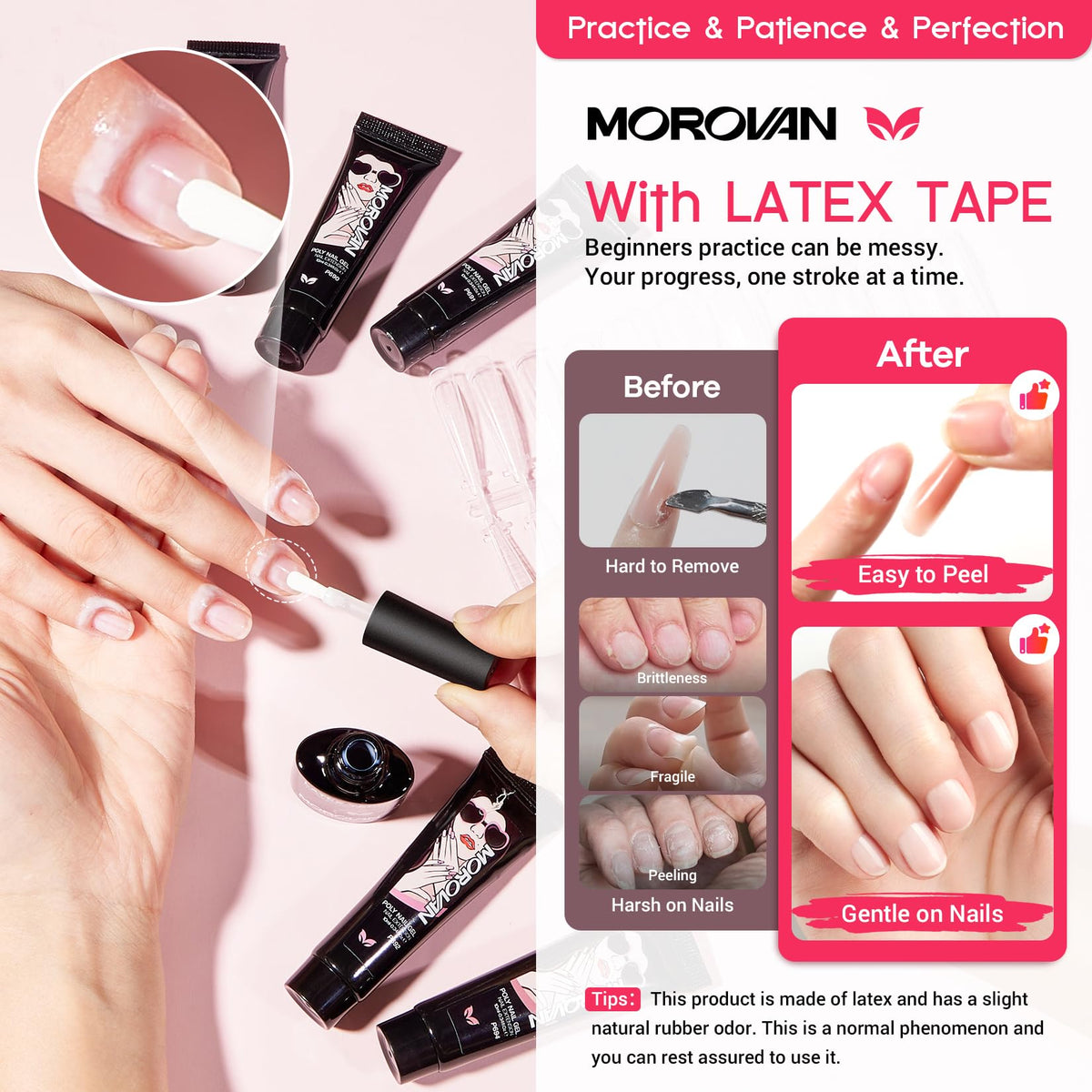 Morovan poly gel kit acid-free primer provides strong edge adhesion