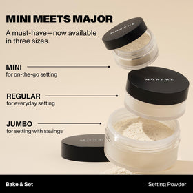 MORPHE Bake & Set packaging shot highlighting travel-friendly jar