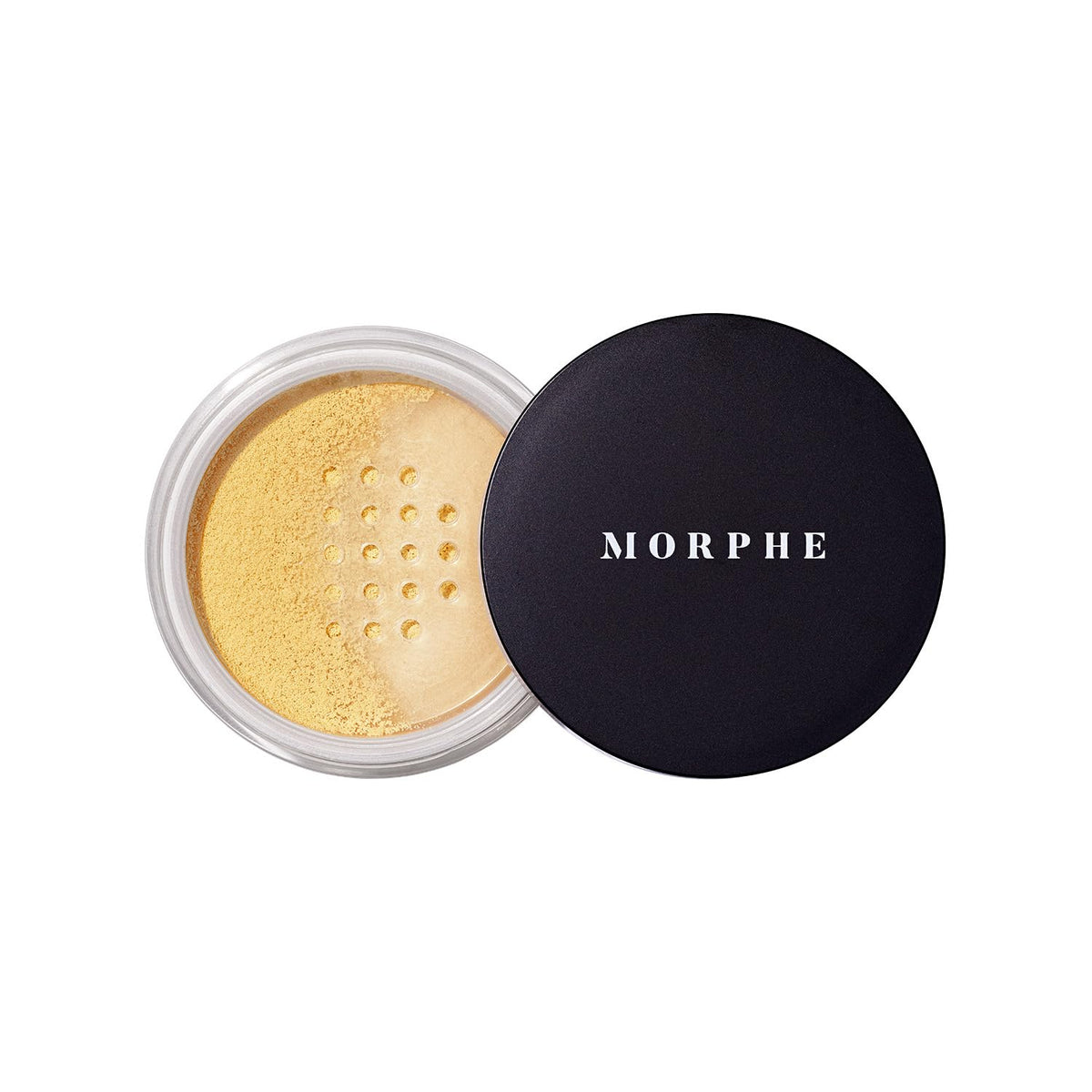 MORPHE Bake & Set translucent powder jar showing natural finish and shine control