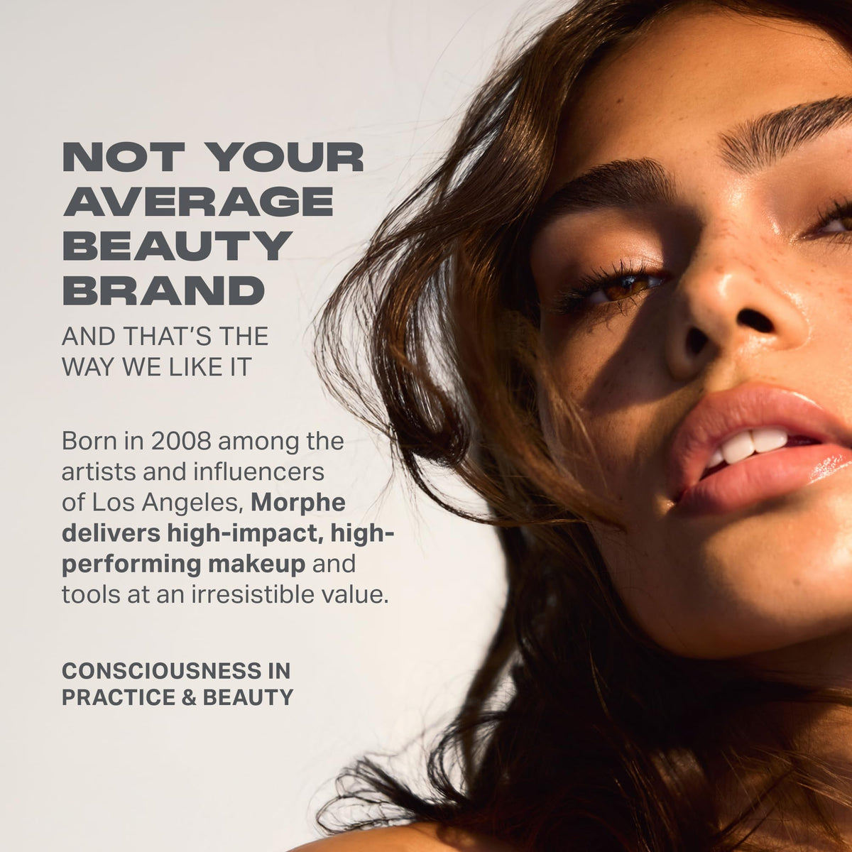 MORPHE brand shot highlighting artistry and self-expression.