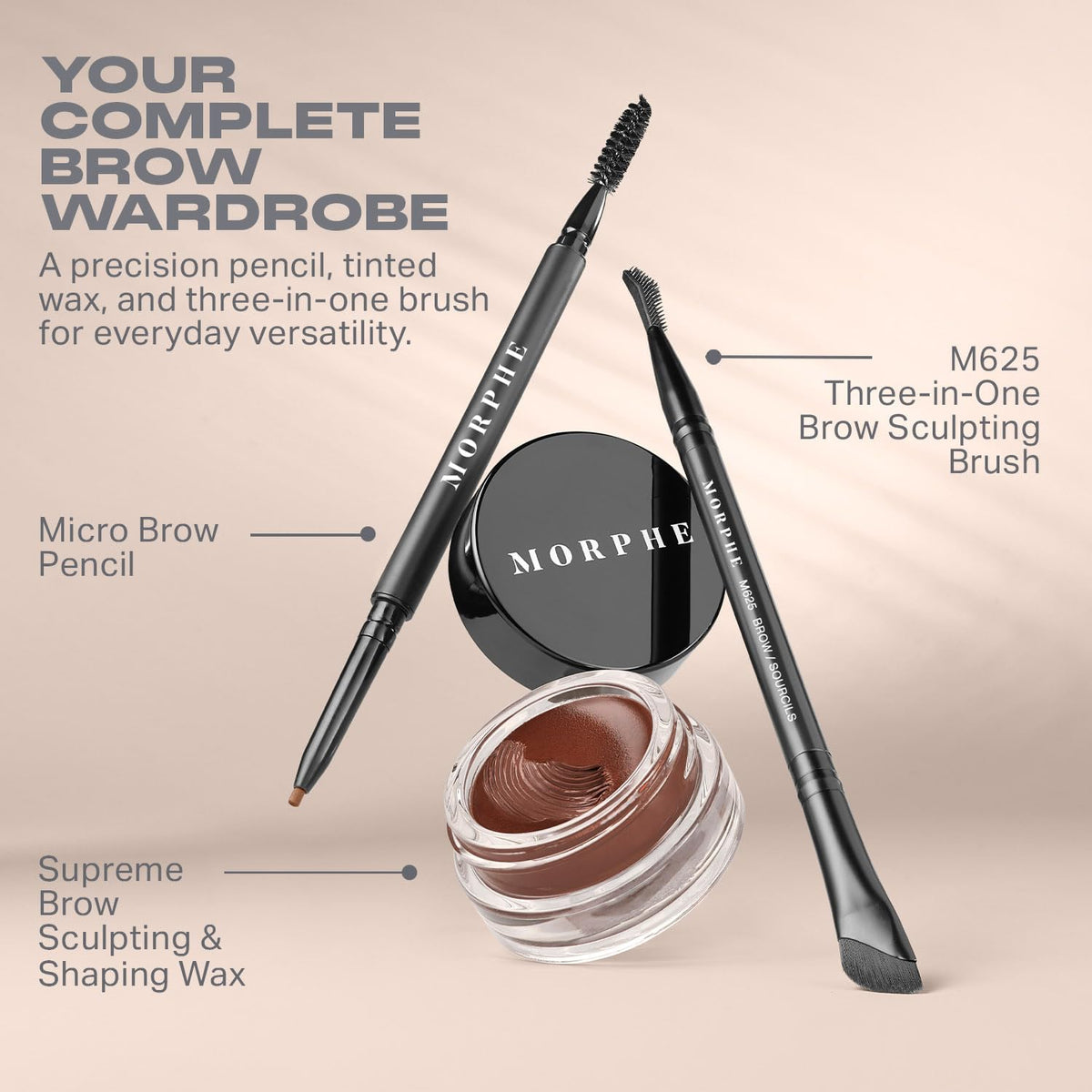 MORPHE High Archiever Latte closeup shows defined, hairlike strokes.