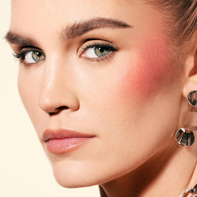 Morphe Hot Shot Blush Drops natural finish on cheeks for glow