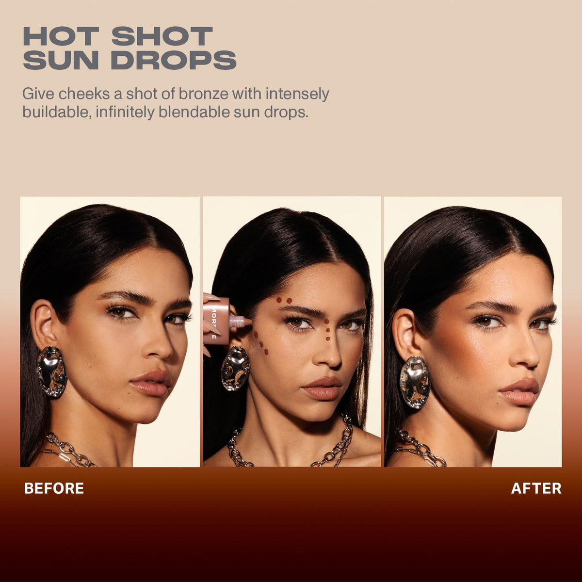 Morphe Hot Shot Sun Bronzing Drops hydration boost on skin surface