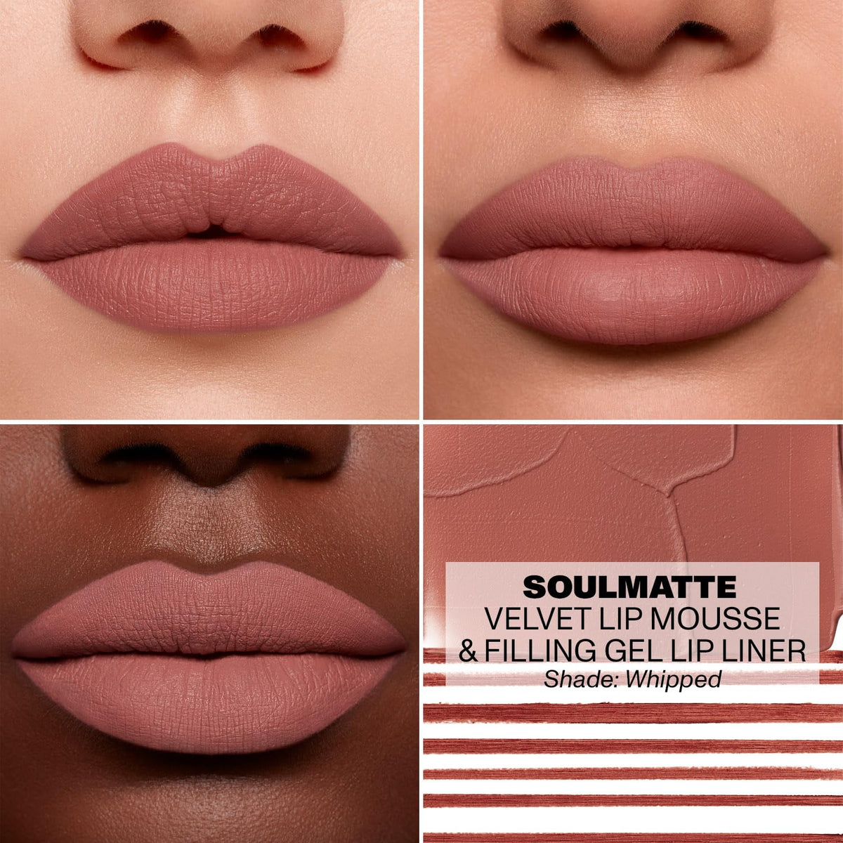 Closeup shows velvet finish with non-sticky, smudge-resistant wear.